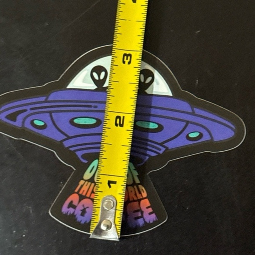 Dutch Bros Coffee Sticker Purple Alien UFO Glow‎ Dark Vinyl Decal Rainbow - Picture 3 of 4
